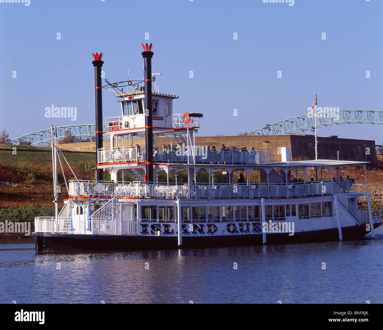 'Island Queen' Mississippi Steamboat, Memphis, Tennessee, Vereinigte Staaten von Amerika Stockfoto