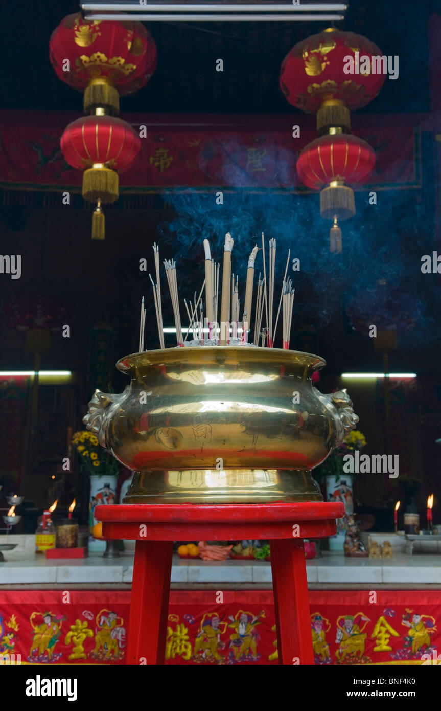 Räucherstäbchen Guan Ti Tempel Chinatown Kuala Lumpur Malaysia Stockfoto