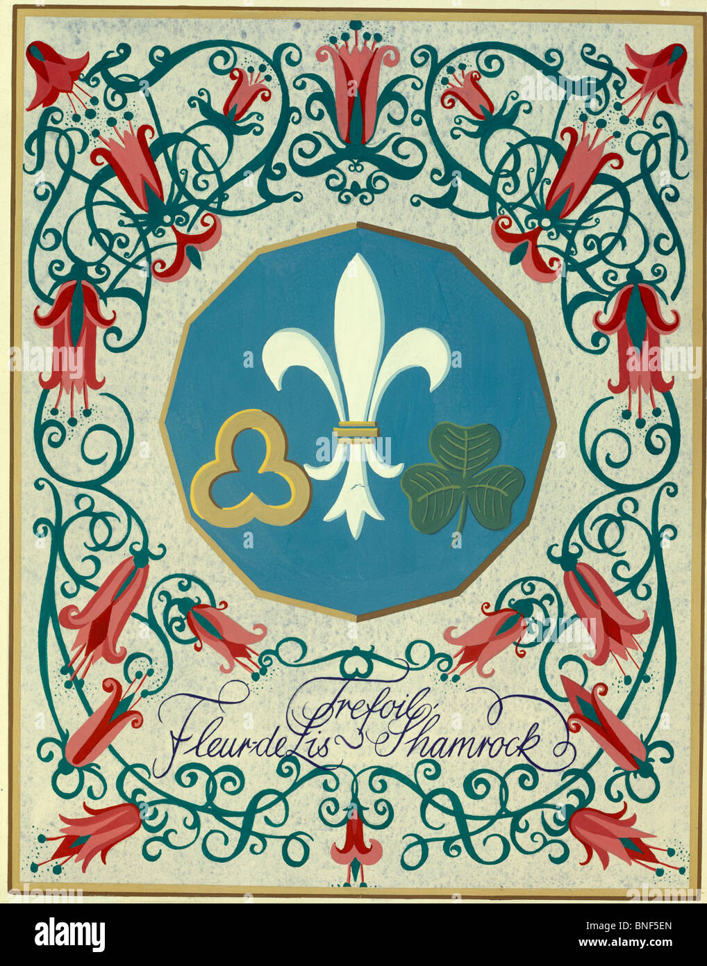 Kleeblatt Fleur De Lis von Roberto Tapelloni, 20. Jahrhundert Stockfoto