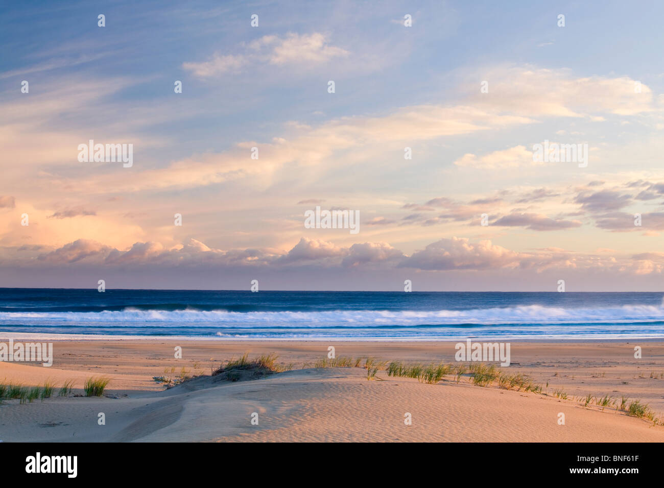 Malerischen Strand im frühen Morgenlicht, Sunshine Coast, Provinz Eastern Cape, Südafrika Stockfoto