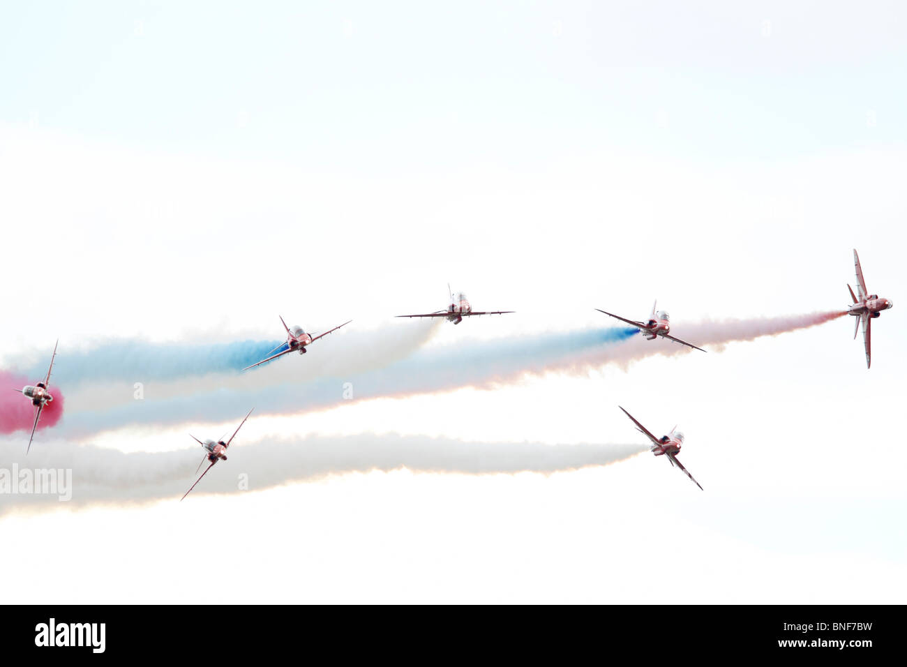 Die Red Arrows, eines der weltweit führenden Kunstflug-teams. Die Hawk-Flugzeug zu fliegen. Das vier-Augen-BAE Systems Hawk T1 ist th Stockfoto