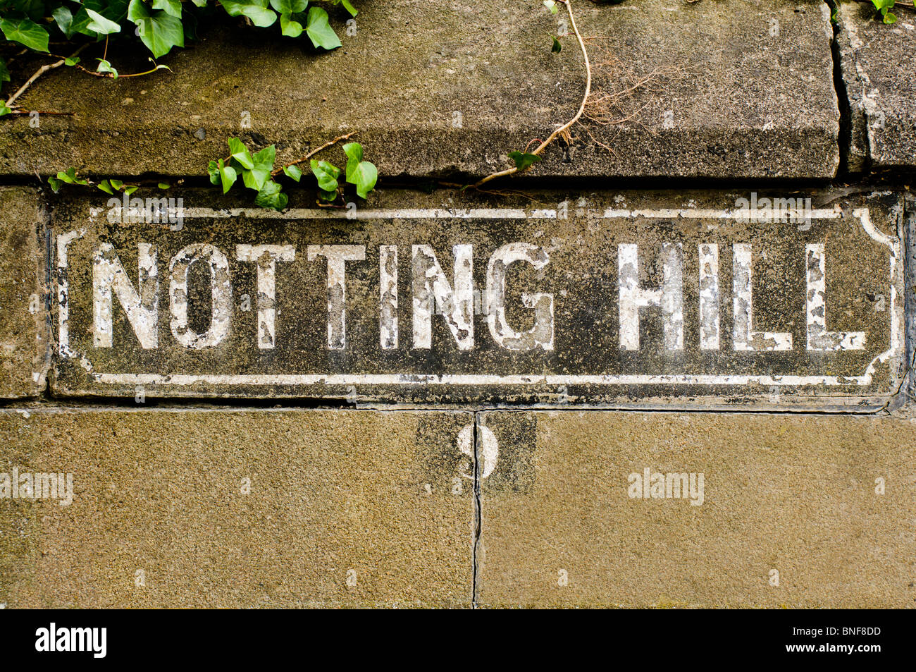 Straßenschild mit der Aufschrift "Notting Hill" Stockfoto