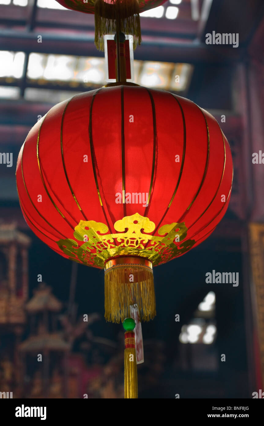 Rote Laterne Sünde Sze Si Ya chinesischen Tempel Chinatown Kuala Lumpur Malaysia Stockfoto