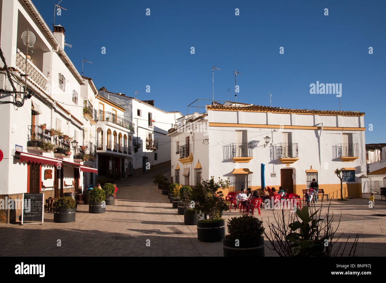 Plaza Mayor, Gaucin, Andalusien, Malaga, Spanien Stockfoto