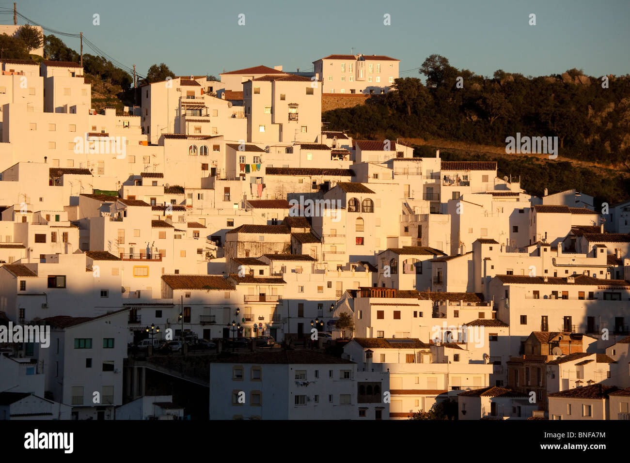 Sonnenuntergang, Casares, Andalusien, Costa Del Sol, Malaga Stockfoto