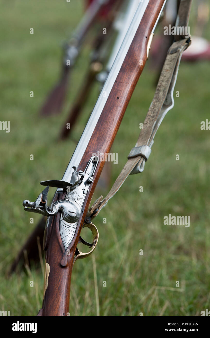 Brown Bess Muskete Grice 1762. Britische Armee Pistole. Reenactment Stockfoto