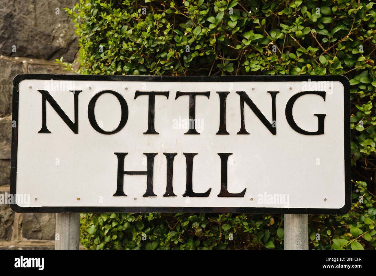 Straßenschild mit der Aufschrift "Notting Hill" Stockfoto