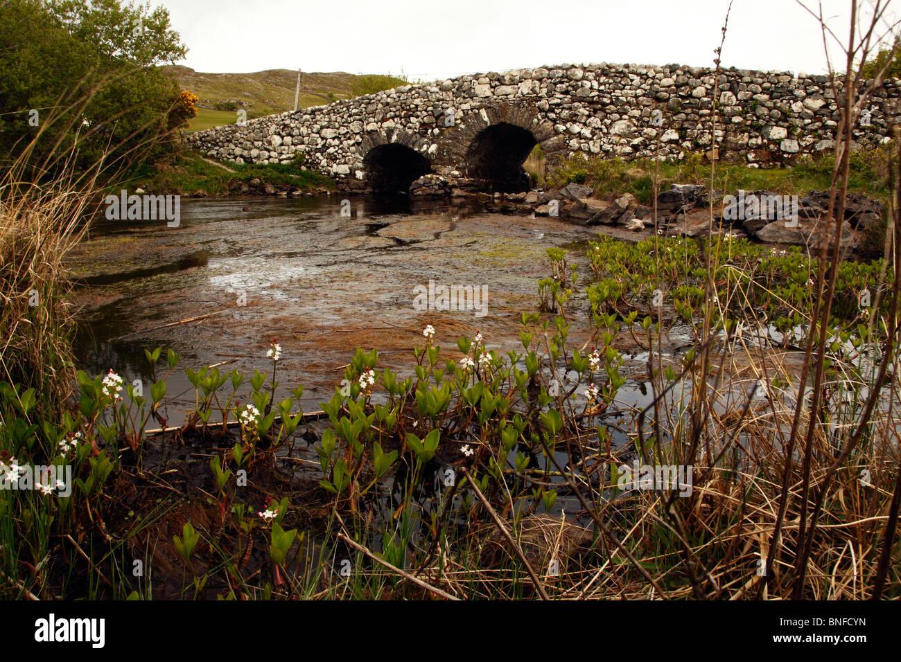 Der ruhige Mann Brücke, Eire, Westirland, Connemara, Co. Galway. Stockfoto