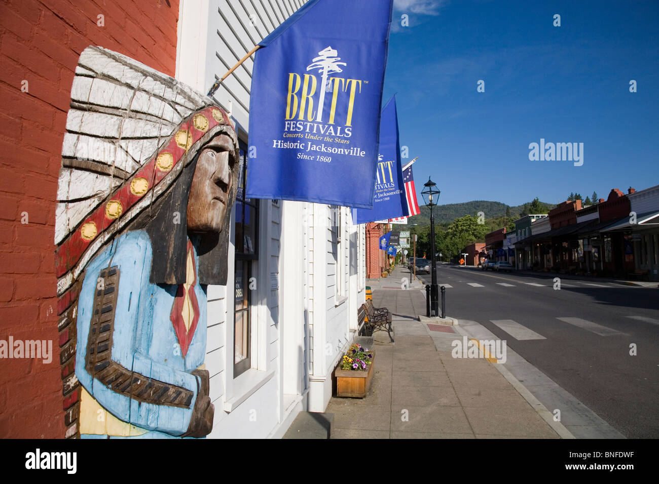 Ein Blick auf Downtown Jacksonville, Oregon Stockfoto