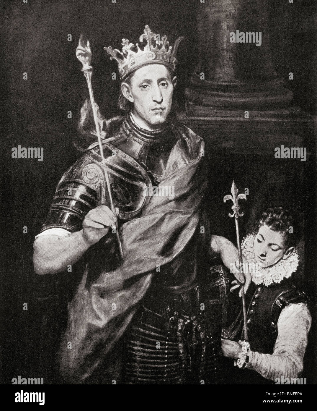 Louis IX, 1214, 1270, häufig Saint Louis, König von Frankreich. Stockfoto