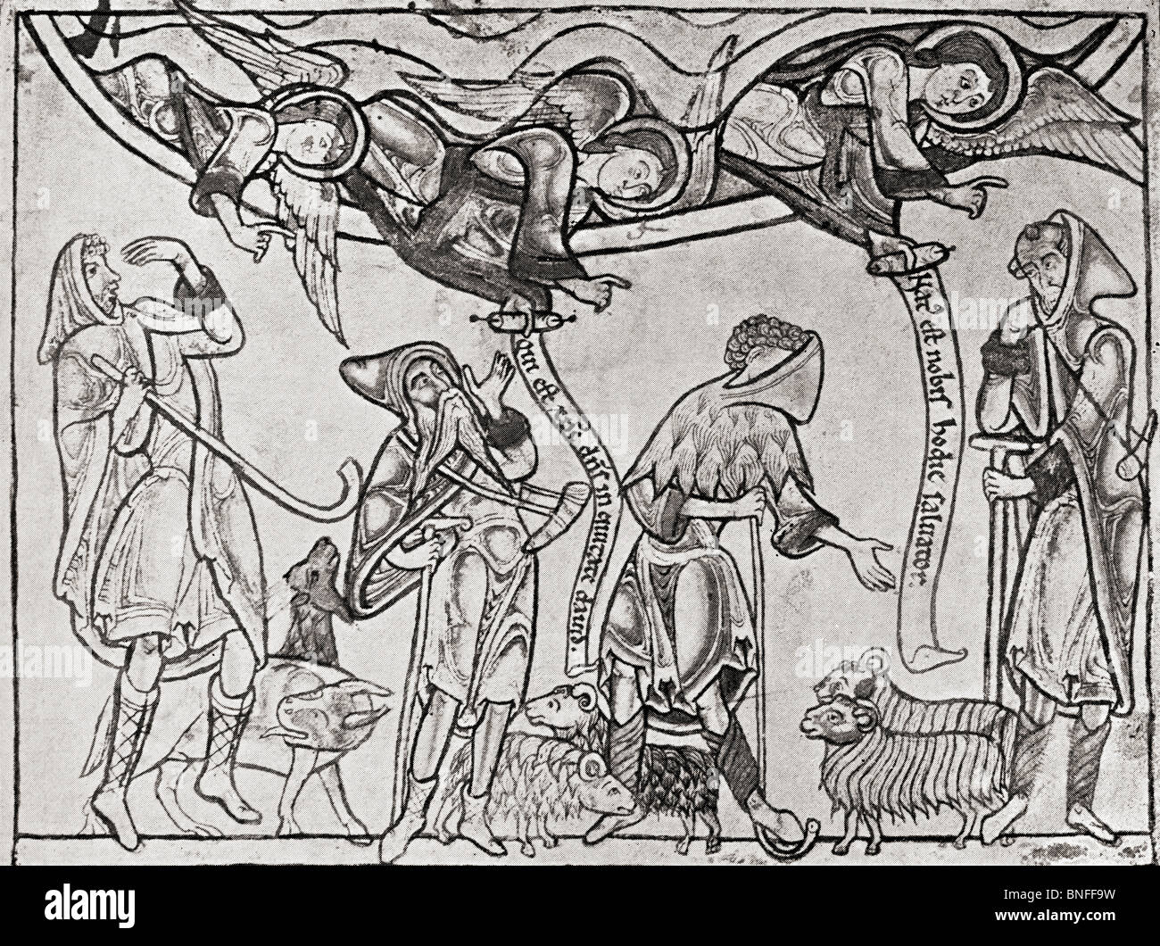Hirten im Mittelalter. Illustration aus dem Buch The Connoisseur illustriert veröffentlicht 1904. Stockfoto