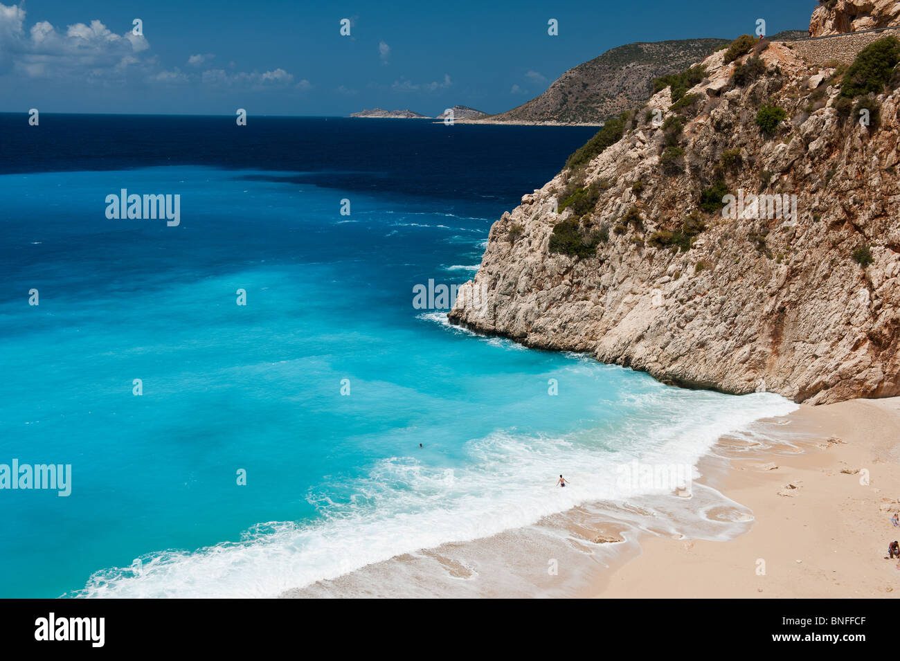 Kaputas Strand an der Lykischen Küste der Türkei in der Nähe von Kalkan Stockfoto