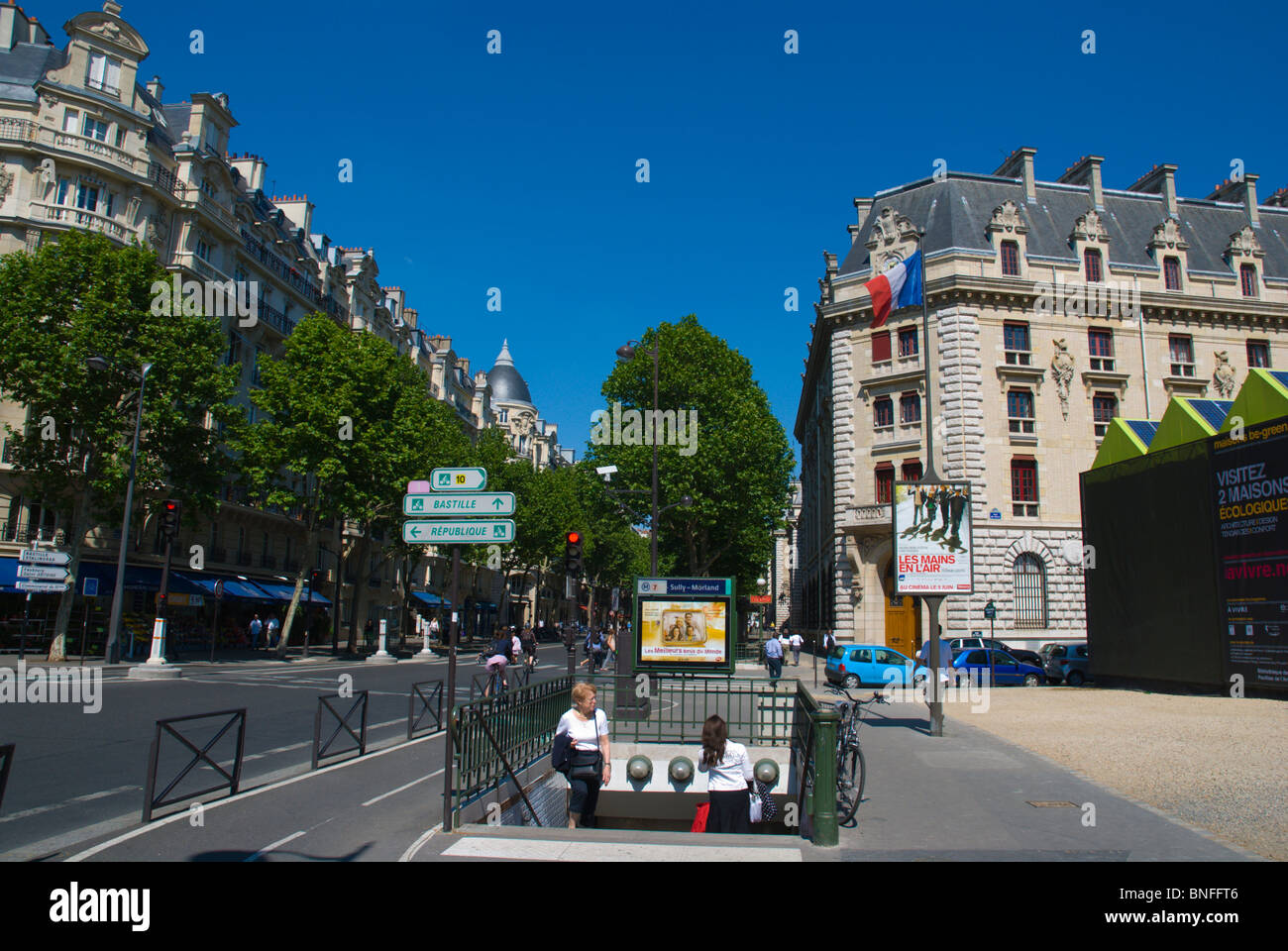 Sully-Morland Metrostation Bercy-Paris-Frankreich-Europa Stockfoto