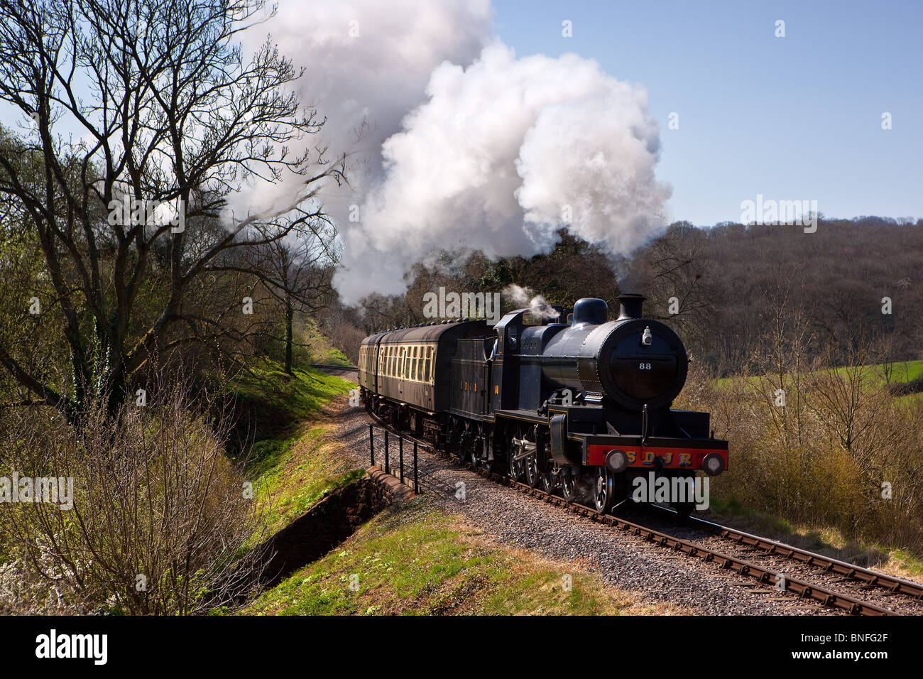 Ex-S & D 88 übergibt Nethercott auf der West Somerset Railway, UK Stockfoto