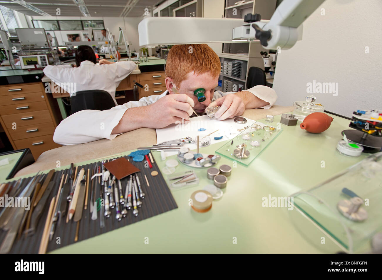Lange Und Soehne GmbH: Herstellung für kostbare Uhren in Firmenkomplex, Deutschland Stockfoto