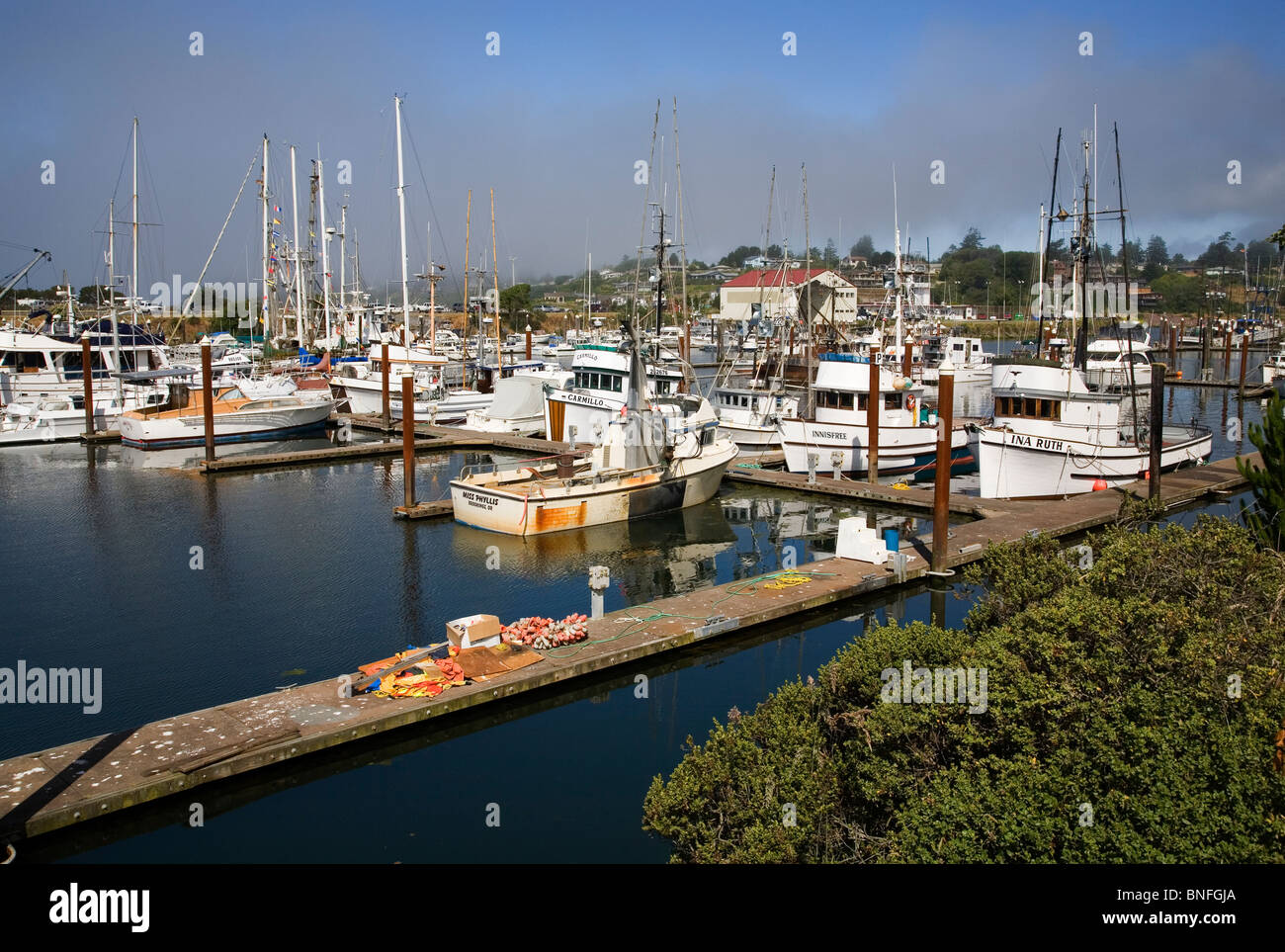 Boote im Hafen von Brookings, Oregon, an der Pazifikküste von Oregon. Stockfoto