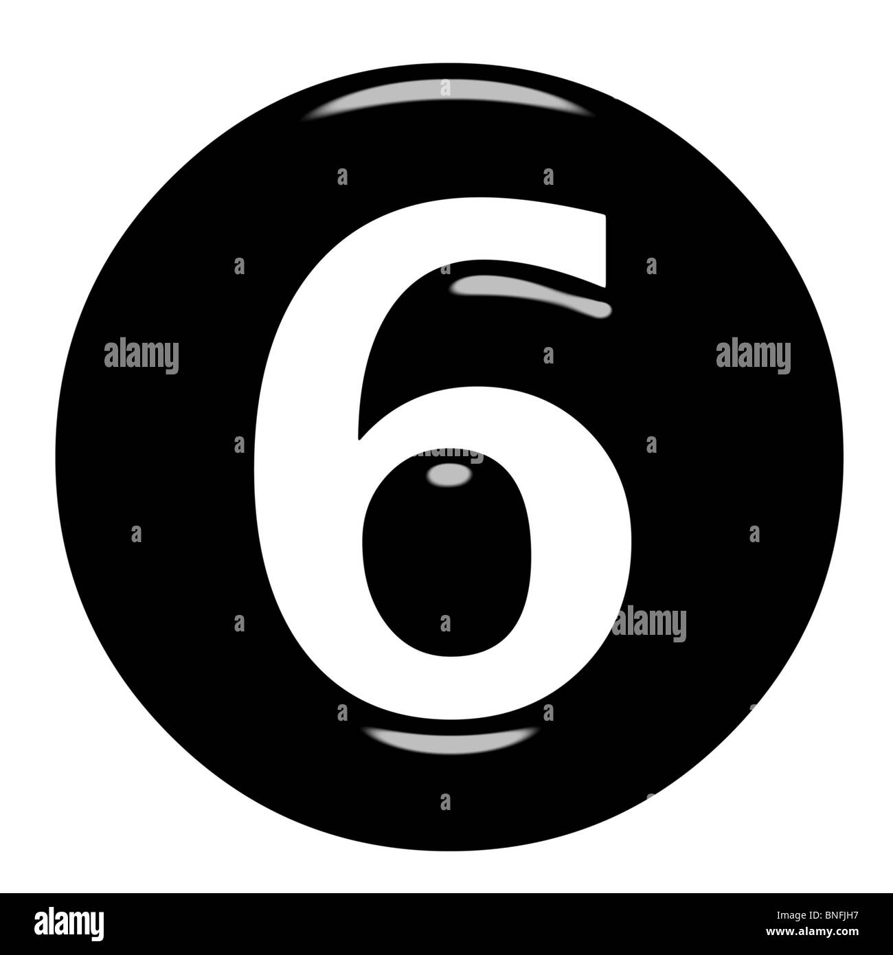 3D gerahmt Nummer 6 Stockfoto