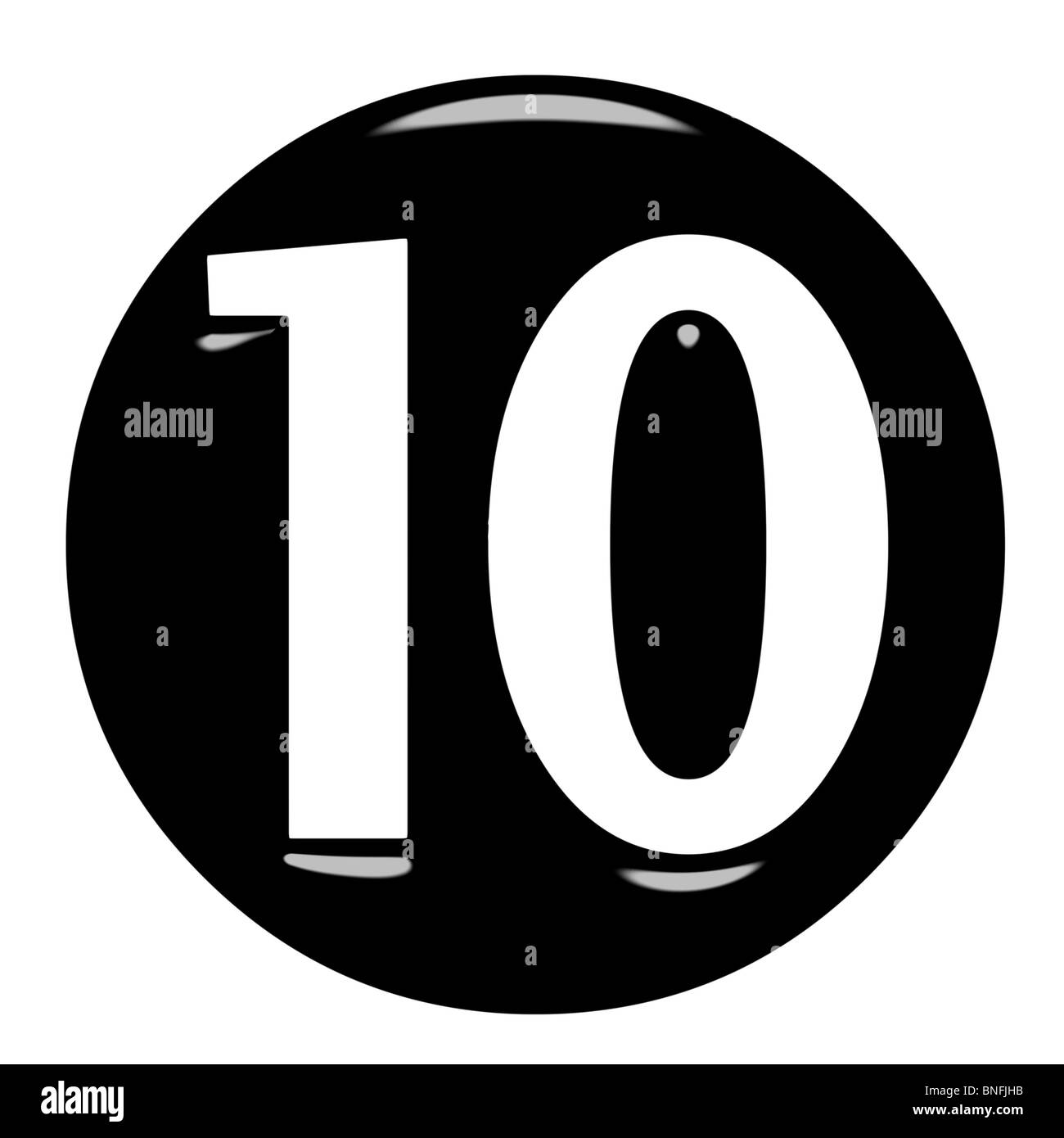 3D gerahmt Nummer 10 Stockfoto