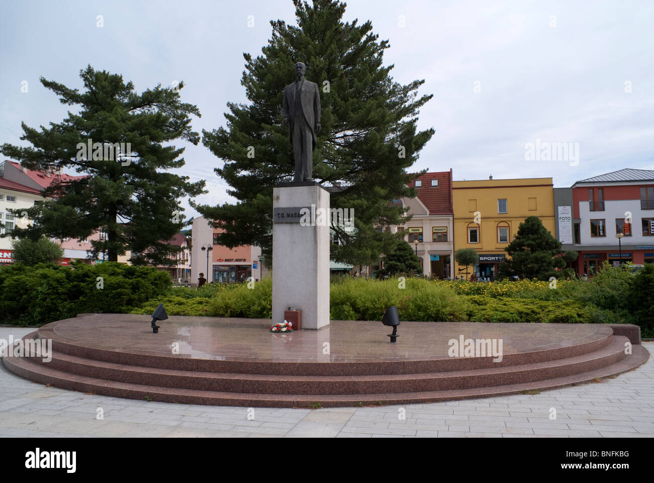 Masaryk-Statue im Altstädter Ring, Roznov, Tschechische Republik Stockfoto