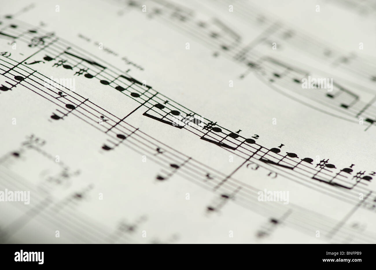 Musikhandschrift. Blaupause des Klangs. Stockfoto