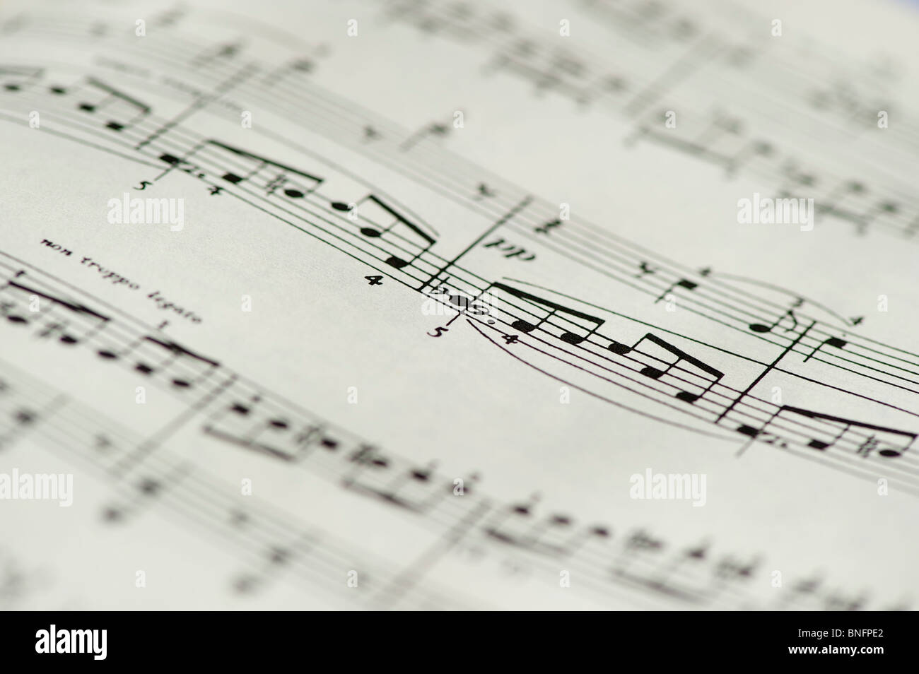 Musikhandschrift. Blaupause des Klangs. Stockfoto