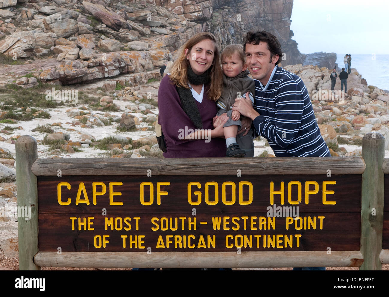 Touristen am Kap der guten Hoffnung in Südafrika Stockfoto