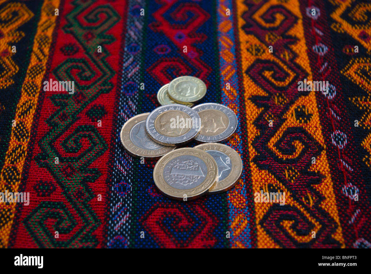 Fontaene Lira Münzen Istanbul Türkei Europa Stockfoto