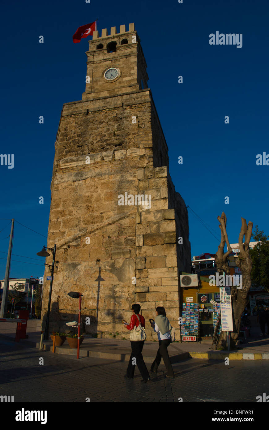 Saat Kuleci der Uhrturm an der Pforte des Kaleici Küste Altstadt von Antalya Mittelmeer Süd-Türkei-Asien Stockfoto