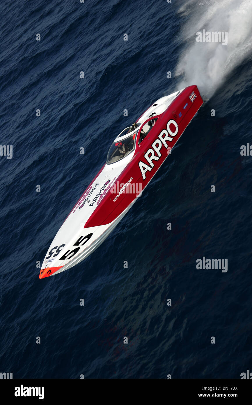 #55 ARPRO ARPRO Racing. Britischen SuperSport-Klasse. Mike Shelton Jackie Hunt. Powerboat P1 WM. Grand Prix von Malta Stockfoto