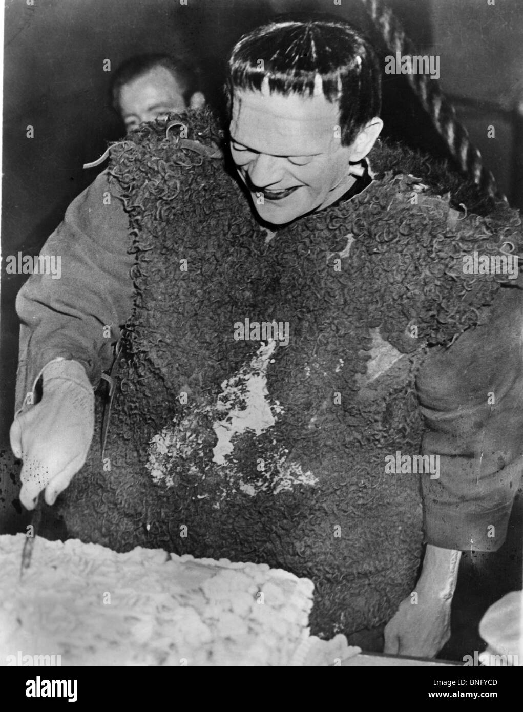 Boris Karloff in der Verfassung als Frankenstein Stockfoto