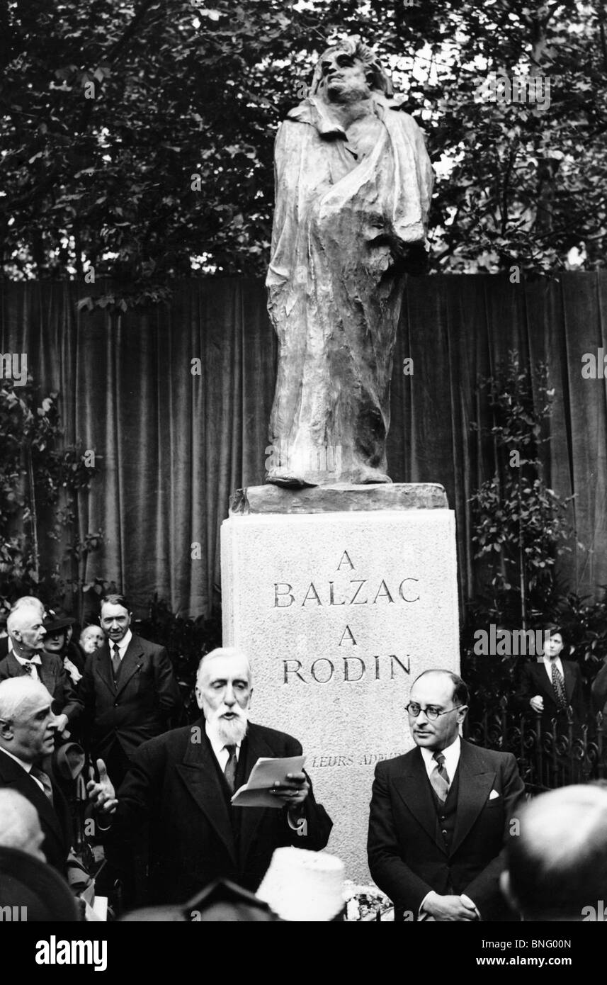 Einweihung des Denkmals Balzac von Auguste Rodin Stockfoto