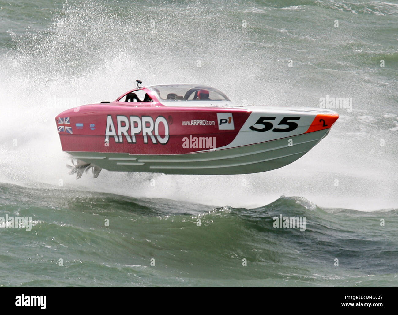 #55 ARPRO ARPRO Racing. Britischen SuperSport-Klasse. Mike Shelton Jackie Hunt. Powerboat P1 WM. Powerboat P1 World Stockfoto