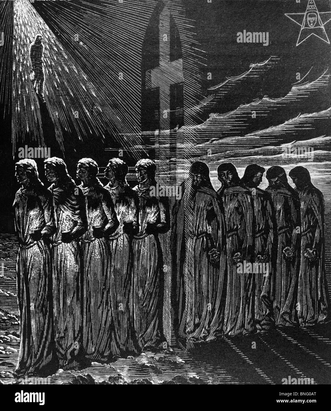 Das Gleichnis von den zehn Jungfrauen von Victor Delhez, drucken Stockfoto