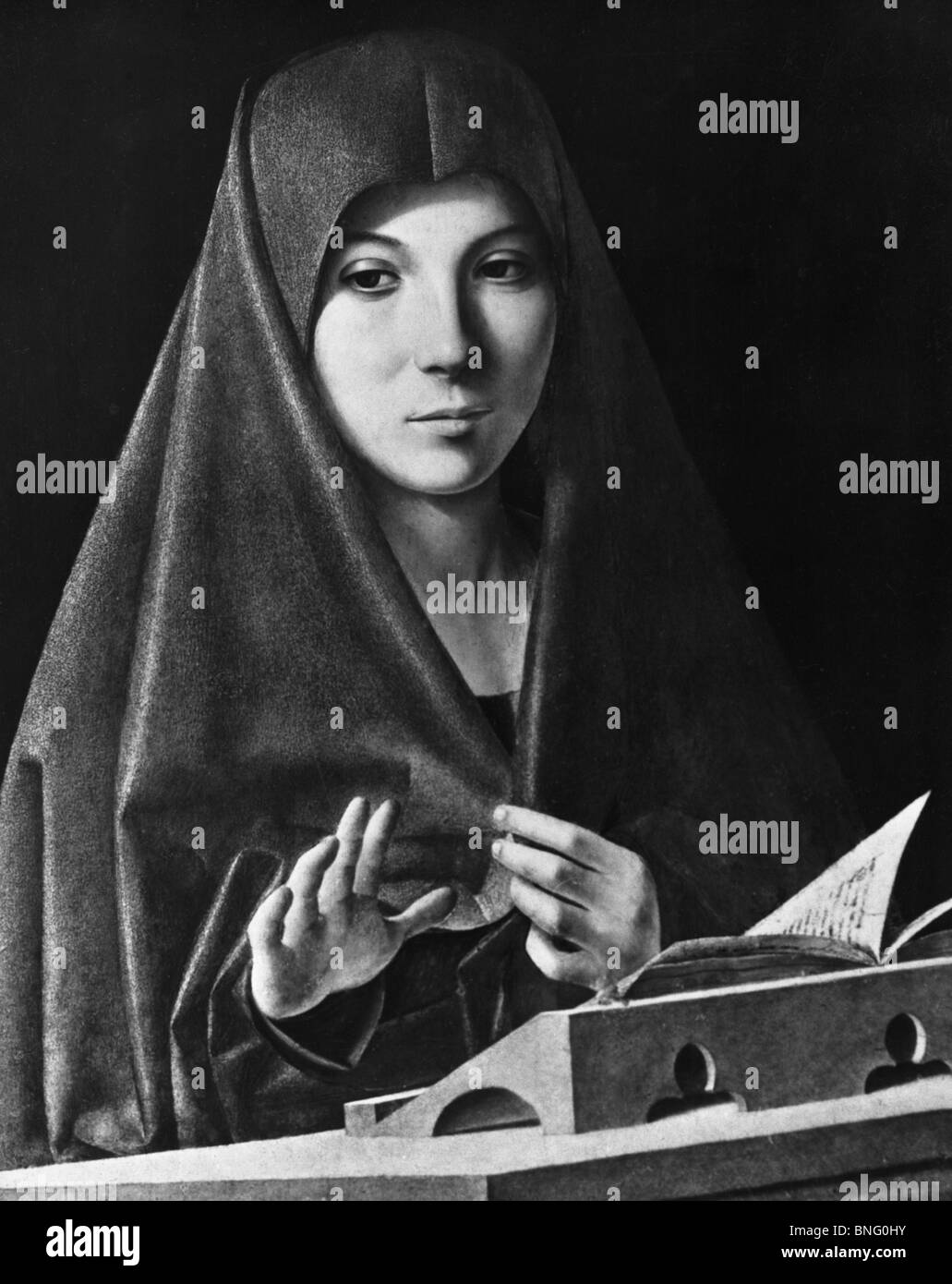 Die Jungfrau nach der Verkündigung von Antonello da Messina, print, ca. 1430-1479 Stockfoto