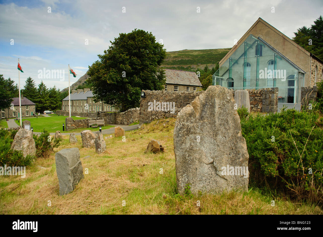 Nant Gwrtheyrn, walisische Sprachenlernen und-Lehren Zentrum, Lleyn Halbinsel, Gwynedd Nord-Wales Stockfoto
