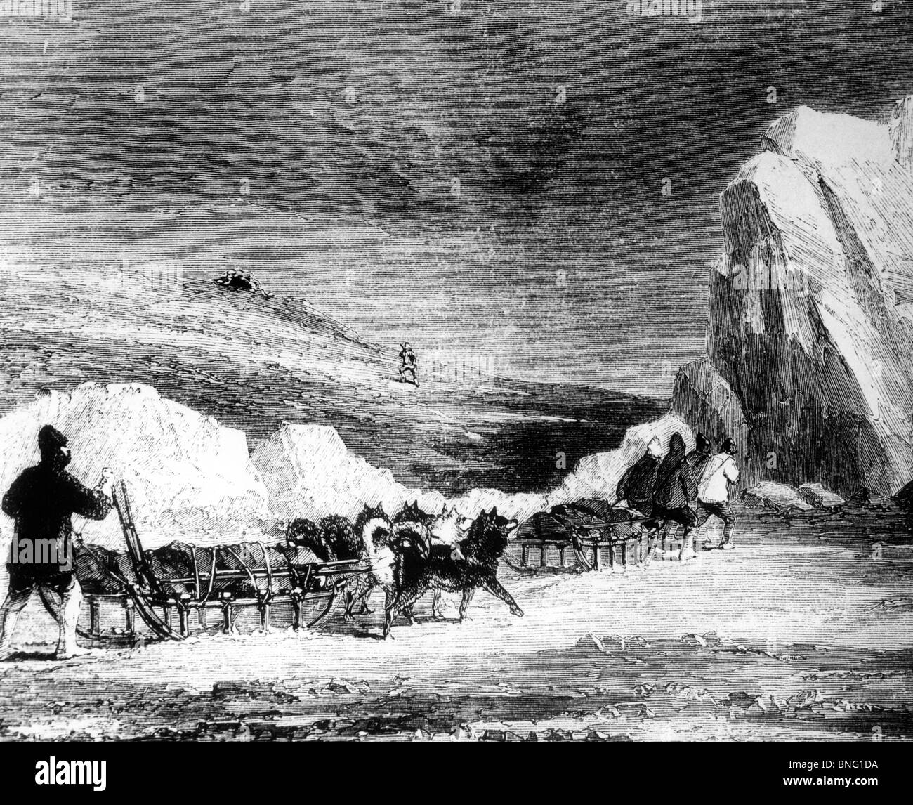 Die Welt erfährt, was wirklich passiert ist der Franklin-Expedition im 6. Mai 1859 von unbekannten Künstler Stockfoto