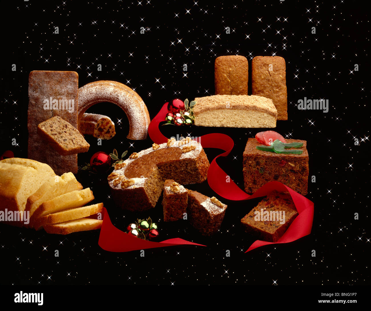 Weihnachten Kuchen und Brote im Raum Stockfoto