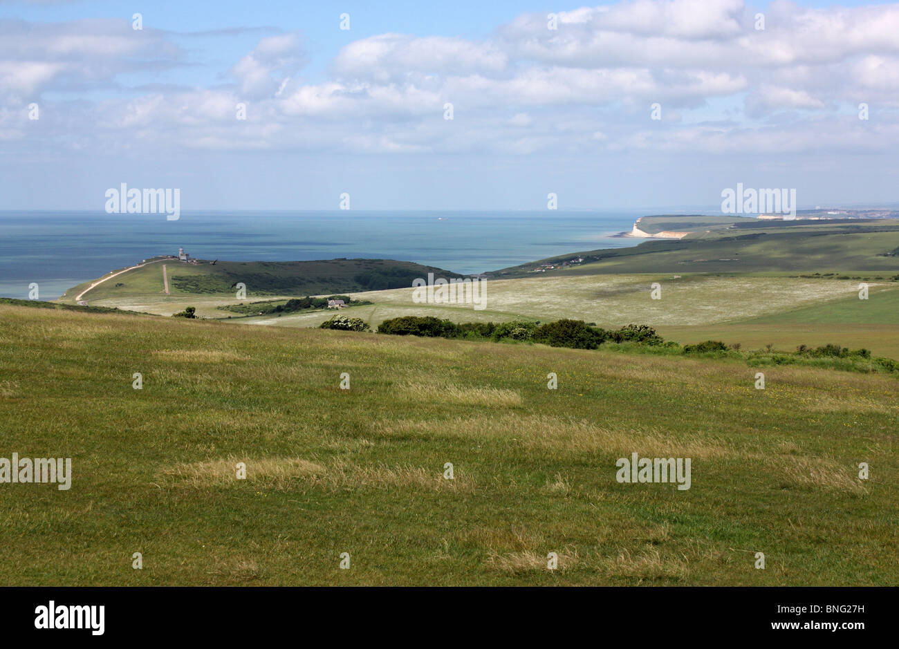 Landschaft/Marine in der Nähe von Beachy Head in Sussex, UK. Ein ruhiger Ort, wo keine Menschen oder Tiere gefunden werden konnte. Das Meer war wie ein millpool. Stockfoto
