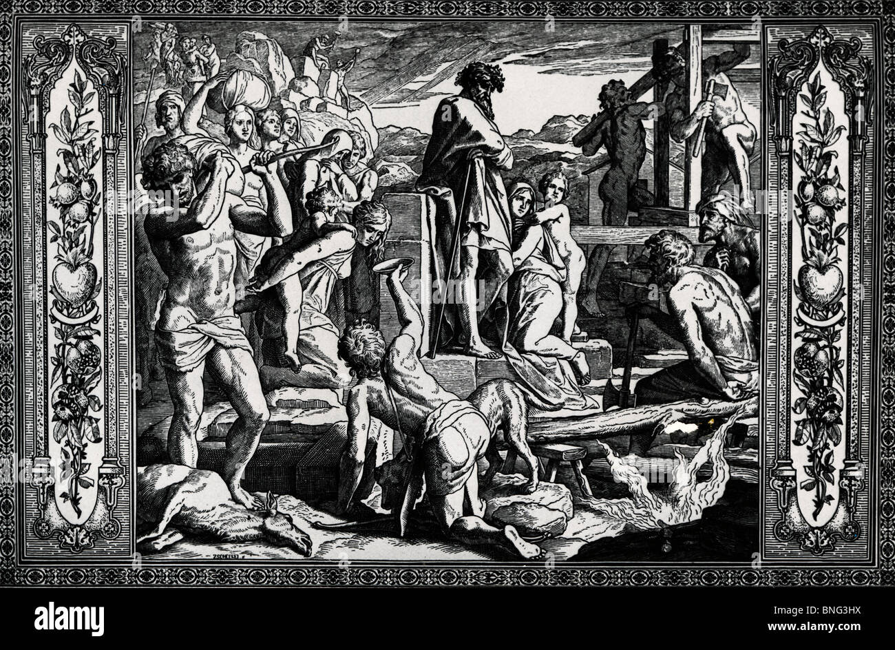 Die First City-Enoch von Julius Schnorr von Carolsfeld, 1794-1872 Stockfoto