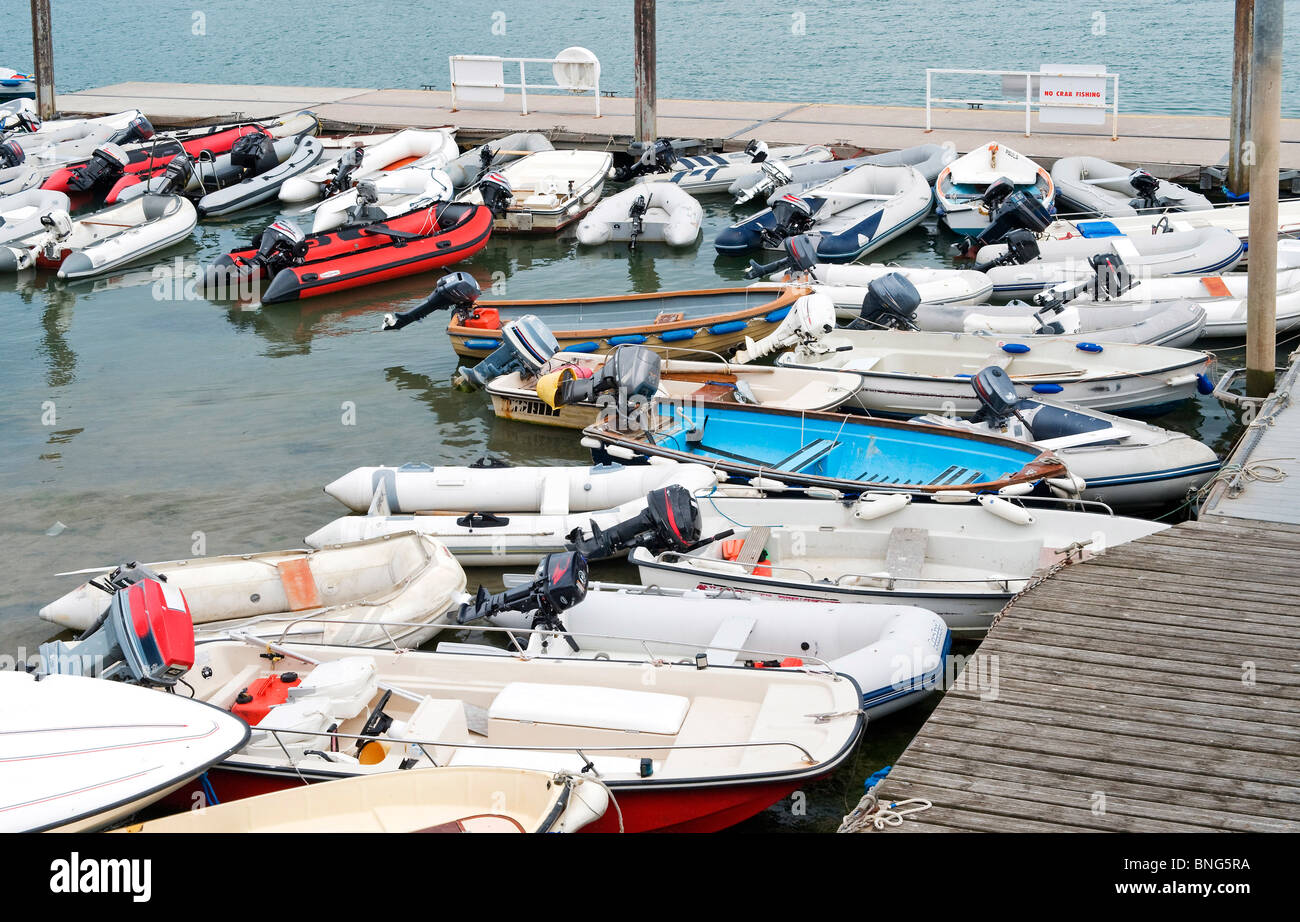 Salcombe Main Kai im Hafen von South Devon, UK Stockfoto