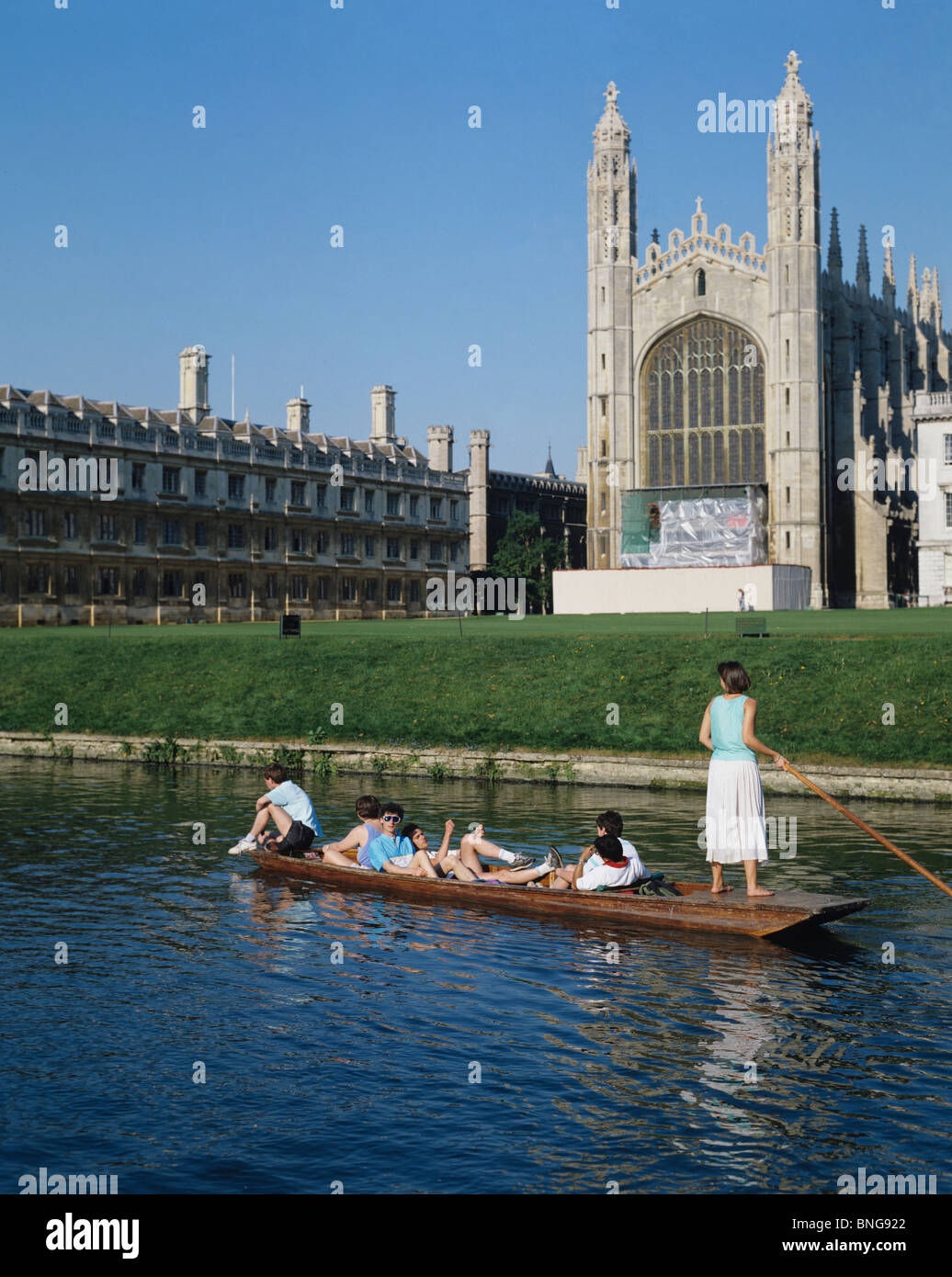 Bootfahren auf dem Fluss Cambridge, England Stockfoto