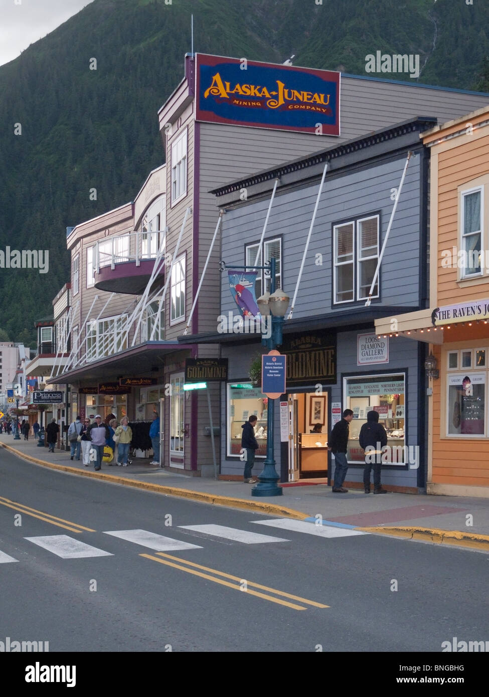 USA; Alaska; Juneau; Innenstadt Stockfoto