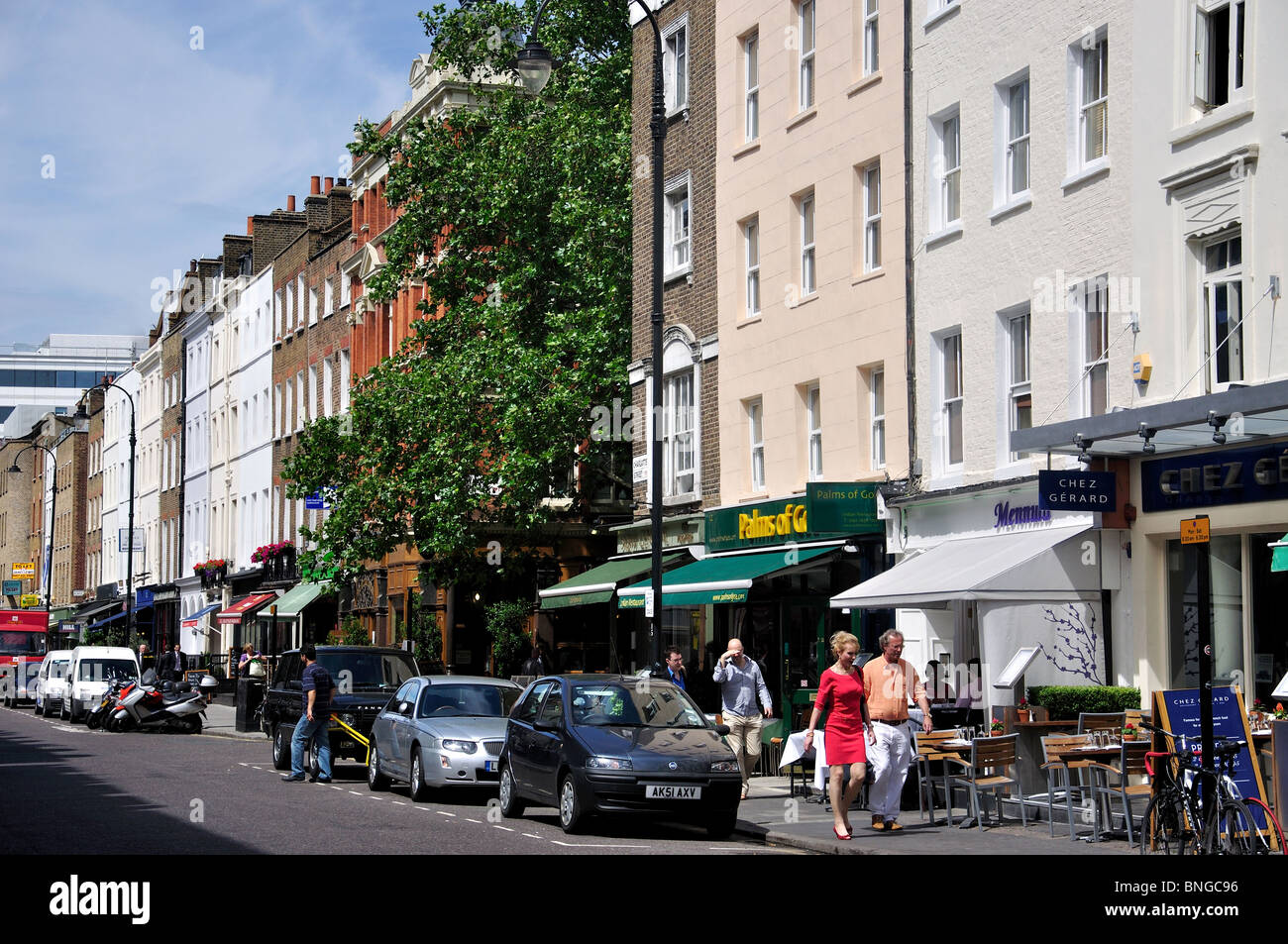 Charlotte Street, Fitzrovia, City of Westminster, Greater London, England, Vereinigtes Königreich Stockfoto