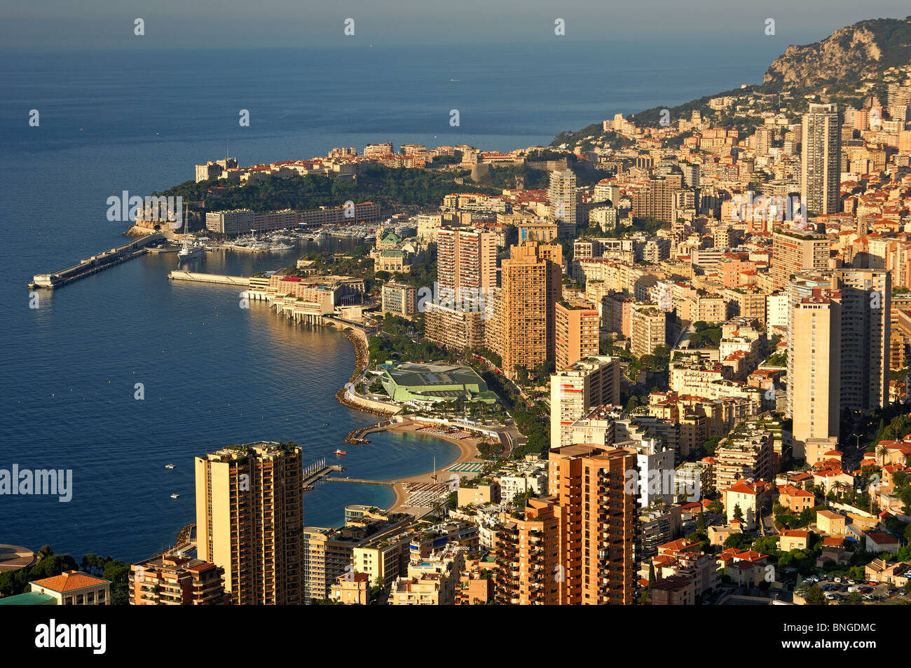 Blick über das Fürstentum von Monaco an der Cote d ' Azur-Küste, Fürstentum Monaco Stockfoto
