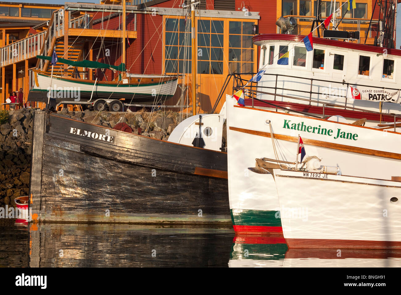 Angelboote/Fischerboote vertäut am ein Dock, Port Townsend, Washington State, USA Stockfoto
