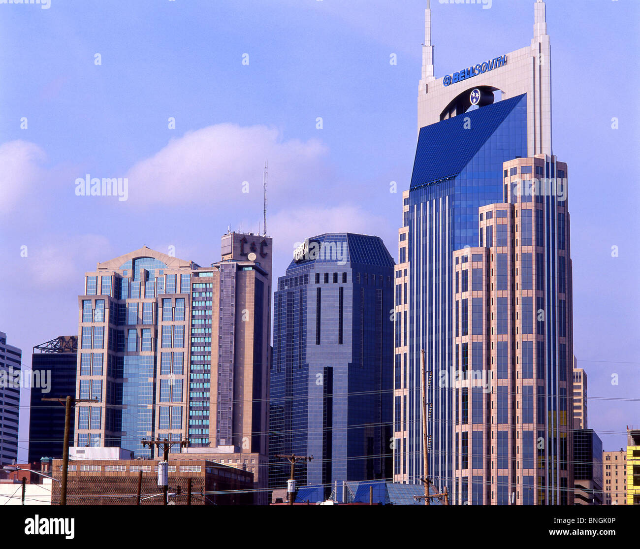 Downtown Wolkenkratzer, Nashville, Tennessee, Vereinigte Staaten von Amerika Stockfoto