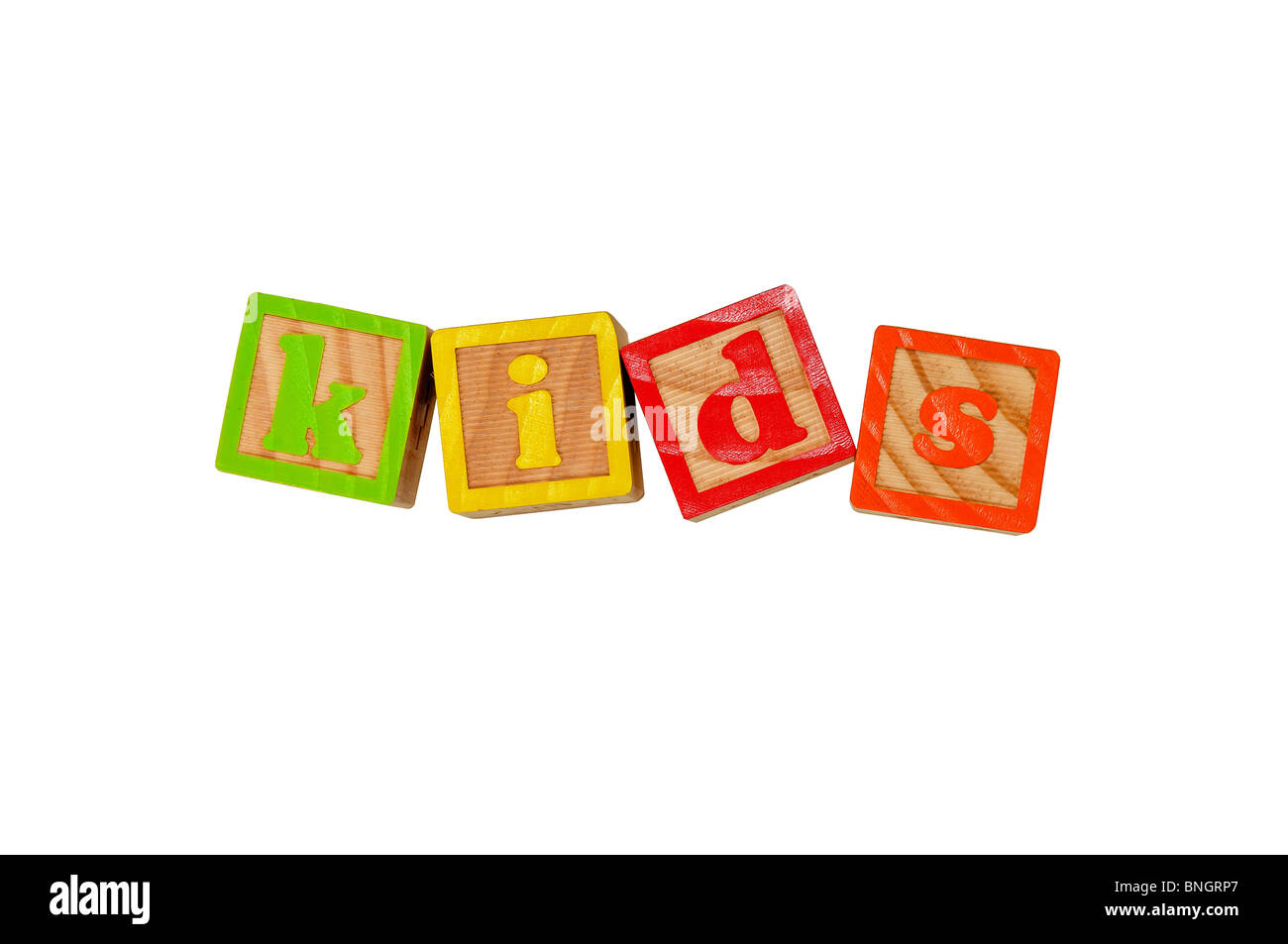 Kinder Alphabet Blocks Rechtschreibung das Wort Kinder Stockfoto