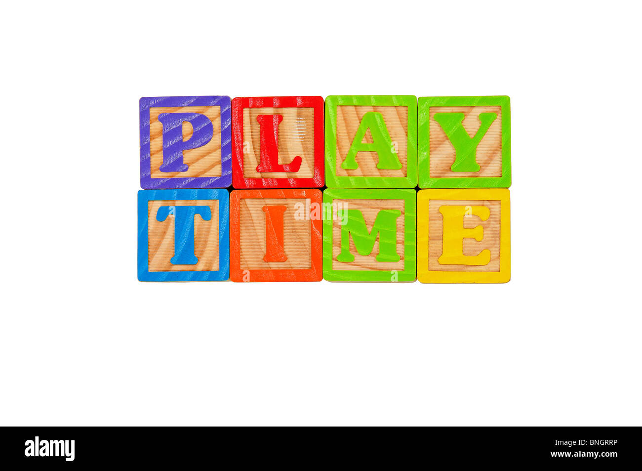 Kinder Alphabet Blocks Rechtschreibung der Wörter Spielzeit Stockfoto