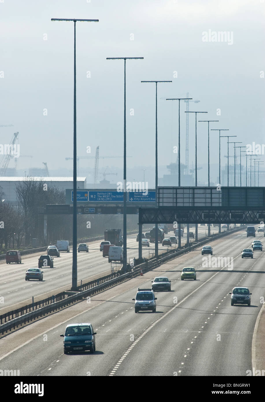 M2 & M5 Autobahnen, Belfast, Nordirland. Stockfoto