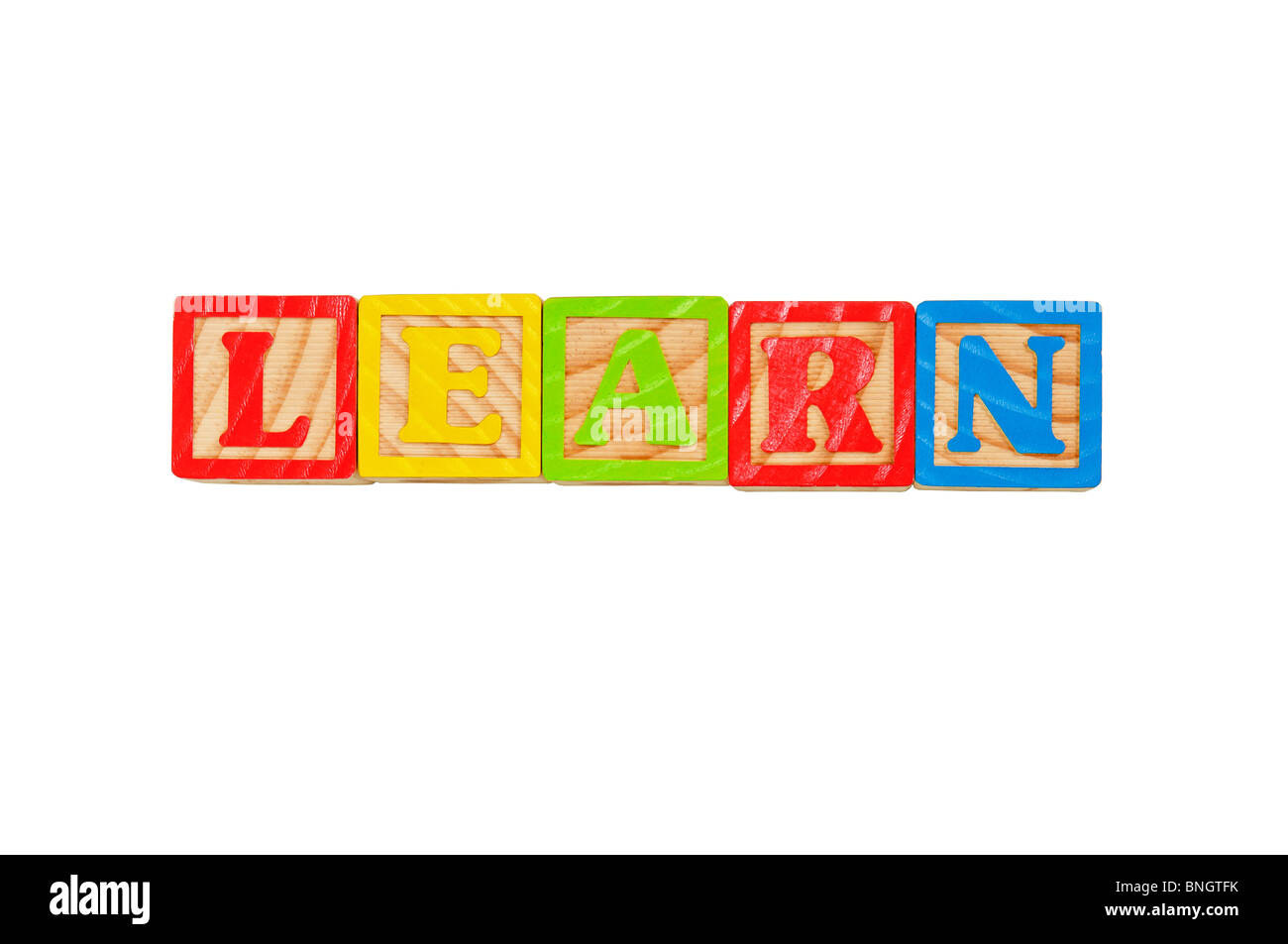 Kinder Alphabet Blocks Schreibweise des Wortes lernen Stockfoto